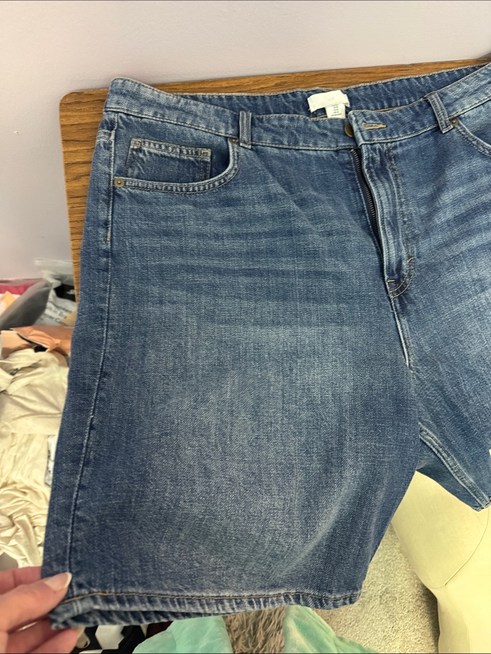 H&M Jean Bermuda Shorts 18W Demin Blue New